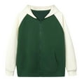 thumbnail image 2 of CFLVAEK Mens Big and Tall Hoodies Zip Up Raglan Sleeve Hoodie Jackets Fashion Color Block Graphic Hoodie Sweatshirts with Pockets Green XXXL, 2 of 2