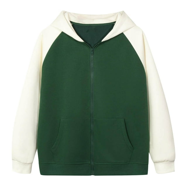 Mceream Mens Color Block Hoodies Cotton Pullover Long Sleeve Patchwork Style Drop Shoulder Sweatshirt with Pockets Plus Size Outwear Ropa Casual Para Hombre Green XXL