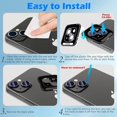 thumbnail image 4 of Protector de cámara trasera morado compatible con iPhone 14/iPhone 14 Plus, protección de cámara de vidrio templado HD antiarañazos, anillo de lente de metal individual 202, 4 of 5