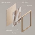 thumbnail image 5 of PixonSign Framed Canvas Print Wall Art Set - Pastel Grunge Watercolor Lines & Circles Poster Art - Collage Print Gallery Set of 6 Abstract Illustrations Wall Décor for Home - Natural, 5 of 5