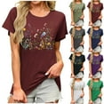 thumbnail image 2 of PFRNLF Graphic T shirts for Women Womens Floral Graphic Tees Short Sleeve Casual T-Shirts Boho Style Cute Summer Loose Fit Tops, 2 of 5