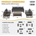 thumbnail image 3 of ELPOSUN Aluminum Outdoor Patio Furniture Set,8-Pieces Modern Metal Outdoor Furniture, Faux Wood Grain Finish Frame Patio Conversation Sofa Sets with 6"Thick Cushion for Porch,Backyard,Deck,Gray, 3 of 7