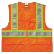 Ergodyne GloWearÂ® 8235ZX Type R Class 2 Two-Tone X-Back Vest, Orange, 2XL/3XL