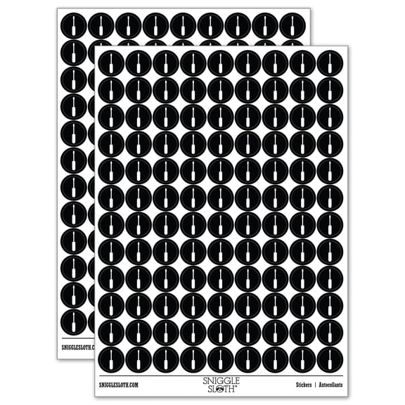 Screwdriver Silhouette Woodworking Tools 200 Round Stickers - Black - Gloss Finish - 0.50" Size