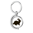 thumbnail image 1 of Porte-clés Rotatif en Métal avec Motif de Lièvre Noir, 1 of 2