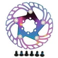 thumbnail image 2 of Floating Disc Rotor, Disc Brake Rotor Bike High Hardness Floating Rotor Colorful 6 Nails Mountain Bike Stainless Steel Disc Brake Rotor, 2 of 8