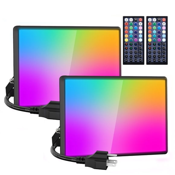 Flood Lights Olafus RGB de 120 W con mando a distancia para Halloween, paquete de 2