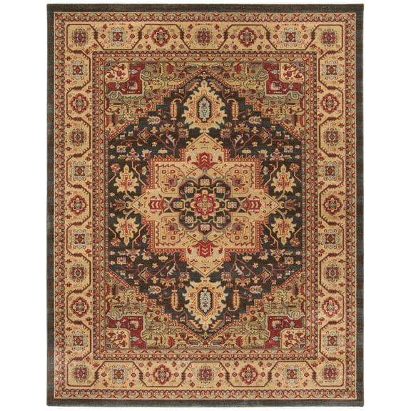 SAFAVIEH Mahal Josephine Oriental Area Rug, Navy/Natural, 9' x 12'