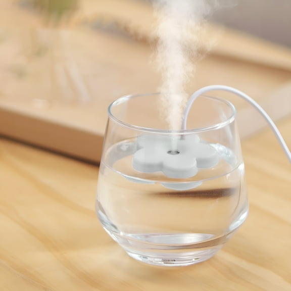HIBIBUD USB Small Flower Humidifier,Creative Cute Simple Mini Humidifier Personal Portable Waterproof Air Humidifier for Home Bedroom Office Desk 【Plug And Play】