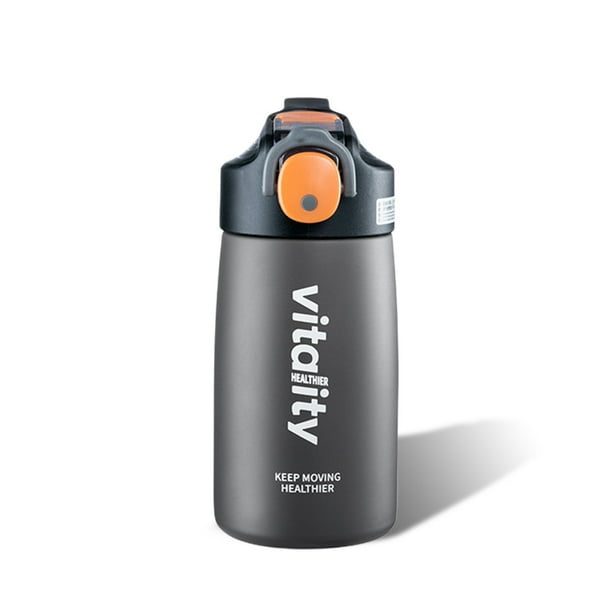Copa de vacío Botella Senderismo Viajando al aislamiento Termal aislada Doble capas Flip Tapa de acero inoxidable Beber Café Fitness Negro Inevent HA011380-02B