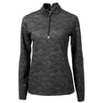 thumbnail image 2 of Women's Cutter & Buck Black Pitt Panthers Traverse Camo Quarter-Zip Pullover Top, 2 of 3