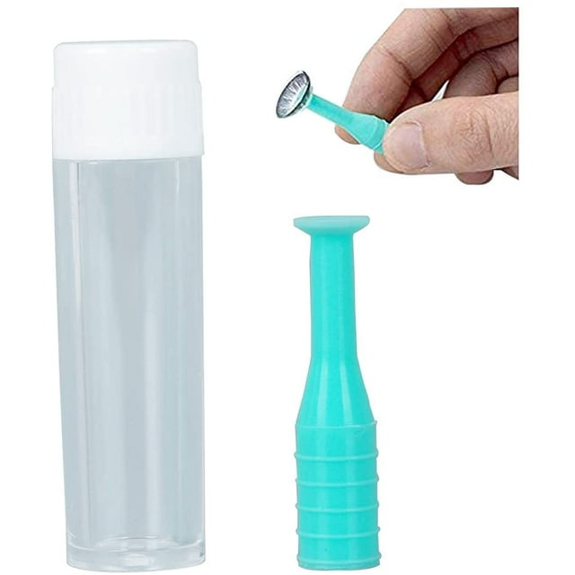 10 Pcs Outil de Retrait de Lentilles Rigides Vert pour les Yeux, Retrait de Lentilles Rigides Rgp pour Lentilles Souples, Retrait des Yeux, avec Étui