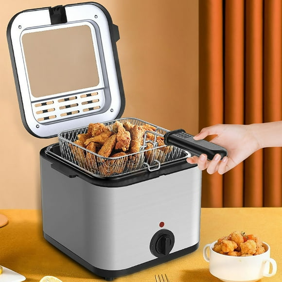 EGNMCR Deeps Fryer Large Capacity Allss-in-one Self-heating Electrics Fryer French Fries Machine Fritters Machine deep fryer