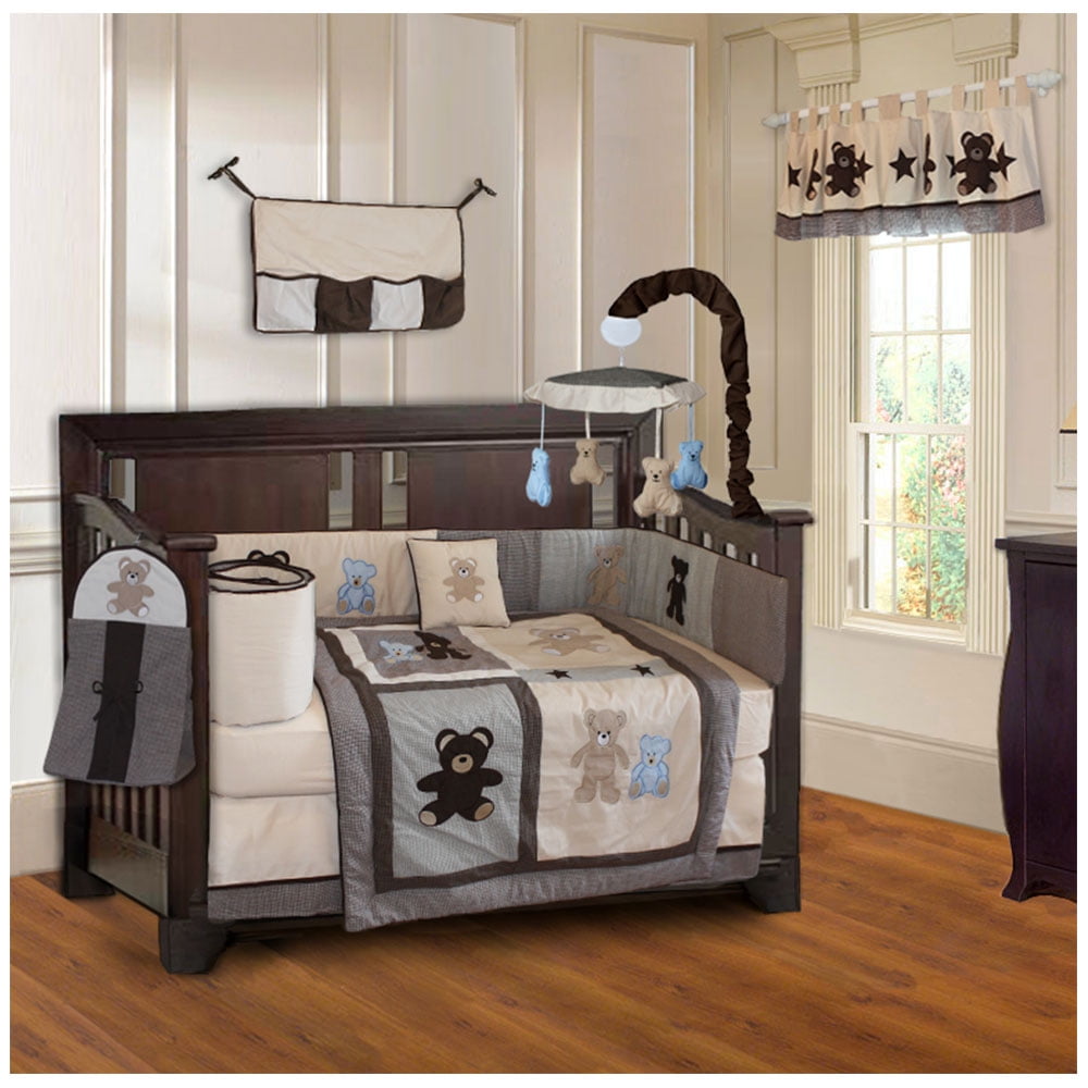 Babyfad Leopard Blue 10 Piece Baby Crib Bedding Set Bedding Sets