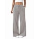 thumbnail image 1 of Pantalones de Salón A Rayas de Pierna para Mujer, Cintura Elástica y Bolsillos Marrón XL, 1 of 9