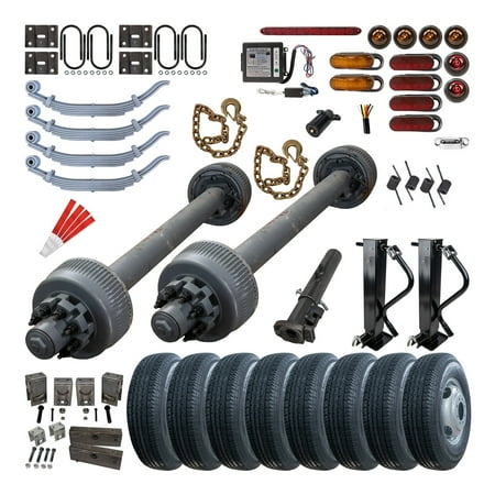 12 000 lb Tandem Axle Gooseneck TK Trailer Kit - 24K Capacity Heavy Duty - (Complete Original Series) 74 Hubface 46 Spring Center