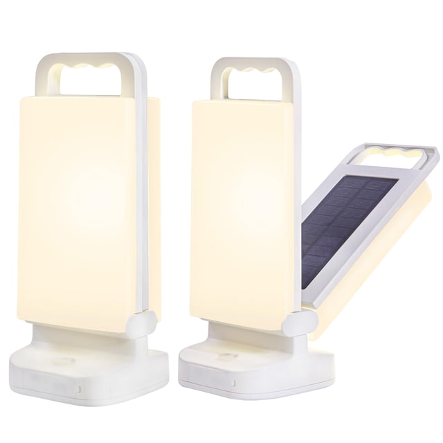 Linterna de camping Lepwings solar recargable, 6000 mAh, paquete de 2