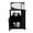 0#Black,Particle Board, variant on Dining Kitchen Carts Vegas Bar Cart, Two Tier Cabinet With Glass Door, Six Cubbies For Liquor,Kitchen Islands With Storage