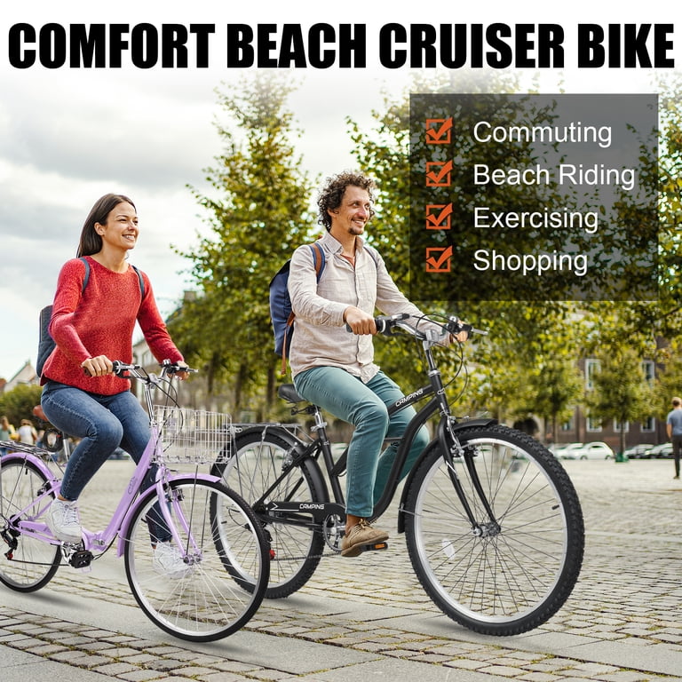 Ktaxon, Folding Beach Cruiser Bike, 26in, 7-Speed City Commuter
