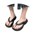 thumbnail image 3 of Xijirk Women's Platform Flip Flop Sandals with Arch Support for Casual Comfort and Summer Beach Wear,Z03 Black,6.5, 3 of 9
