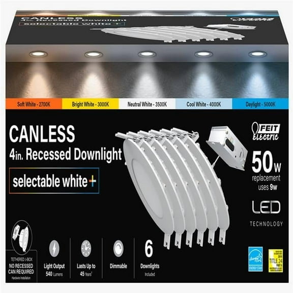 Feit LED Retrofits White 5 in. W LED Canless Recessed Downlight 9 W