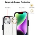 thumbnail image 3 of Allytechgroup 2024 New Trendy Back Case Cover for Apple iPhone 14, Premium PU Leather Luxury Design with Ring Holder Stand Bracket Bumper Shockproof Phone Case for Girls Women, White, 3 of 8
