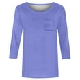 thumbnail image 4 of Seductiva Women's Classic-Fit 3/4 Sleeve 3/4 Length Sleeve Women Tops Casual Loose Fit Crew Neck T Shirts Cute Solid Three Quarter Length Tunic Tops Tees Slim Fit Blouses Tops Loose Tees, 4 of 5