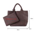thumbnail image 3 of Bolso Mano Bolso Hombro Femenino Tejido PU Con Monedero (café), 3 of 6