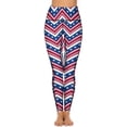 thumbnail image 4 of Zigzag Stripes Yoga Pants Pockets Women White Stars Print Leggings Push Up Vintage Yoga Legging Quick-Dry Workout Sport Pants, 4 of 6