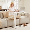 thumbnail image 2 of Mobile Standing Desk, Height Adjustable Rolling Laptop Desk, 90° Tiltable Overbed Bedside Table, Portable Computer Desk with Hidden Casters, Sliding Bed Table for Home Office, 2 of 7
