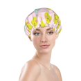thumbnail image 2 of Cute Pear Shower Cap, Double Layers Shower Cap Rreusable Waterproof, Elastic Bathing Hair Hat for Women, Washable Hair Cap for All Hair Lengths, 2 of 5