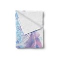 thumbnail image 2 of Feather Soft Flannel Fleece Throw Blanket, Abstract Dream Catcher Watercolor Background Brushstrokes, Cozy Plush for Indoor and Outdoor Use, 50" x 70", Pale Blue Lilac White, by Ambesonne, 2 of 5