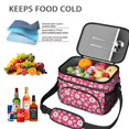 thumbnail image 5 of Daisy Pioneer Flower Pink Pattern Insulated Lunch Box for Women Men, Medium Leakproof Cooler Bag with Adjustable Strap, 10"x6.7"x8", 5 of 6