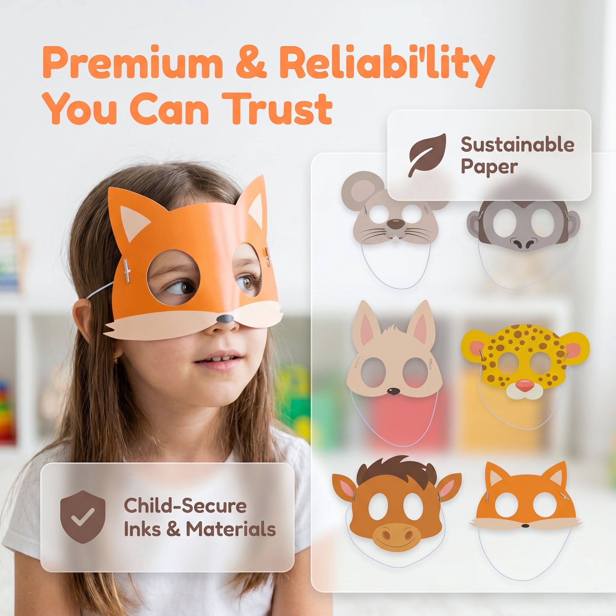 Unique Bargains 6-Pack Cartoon Paper Masquerade Masks for Party Style D Set 7.6" x 5.8"