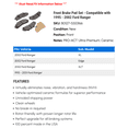 thumbnail image 2 of Front Brake Pad Set - Compatible with 1995 - 2002 Ford Ranger 1996 1997 1998 1999 2000 2001, 2 of 2
