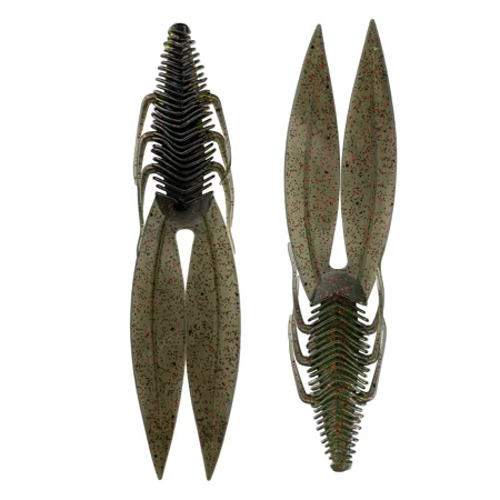 6th Sense – Bodega – Soft Plastic Creature Bait – Bass Fishing – Twin Ridge Tail Action – Made in The USA ( Darkmelon Red 4.8 (6/pk))