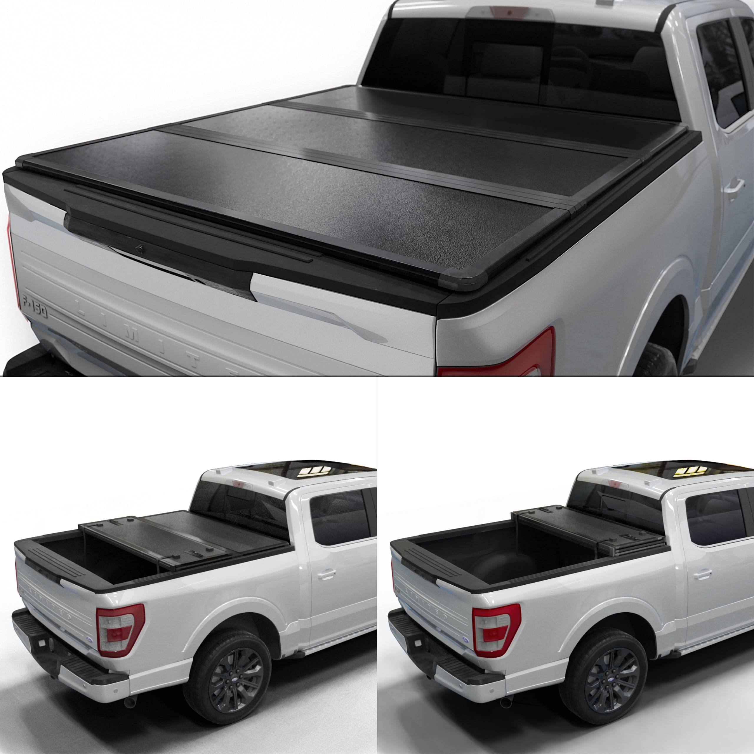 Toptiny Hard Folding Truck Bed Tonneau Cover Fits 2015-2026 Ford F150 /Lightning 5'5"Bed