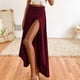 thumbnail image 4 of Faldas Largas Faldas de color liso para mujer, asimétricas, informales, irregulares, elásticas, para uso diario Kuymtek Vino Tinto Xl para Mujer, 4 of 6
