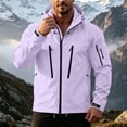 thumbnail image 2 of Agkizg Men's Fall Winter Ski Jackets Waterproof Windproof Coats, Solid Hooded Windbreaker Windproof Water Jacket Drawstring Zip Pockets Outdoor Hiking Mountaineering Coat, 2 of 7