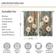 thumbnail image 2 of Teal Daisy Flower Kitchen Curtains Farmhouse Floral Bathroom Curtains Window Treatment Drape Tier Rustic Plant Wooden Country Cafe Small Bedroom Short French Door Curtains 2 Panel 27.5x39 Inch, 2 of 6