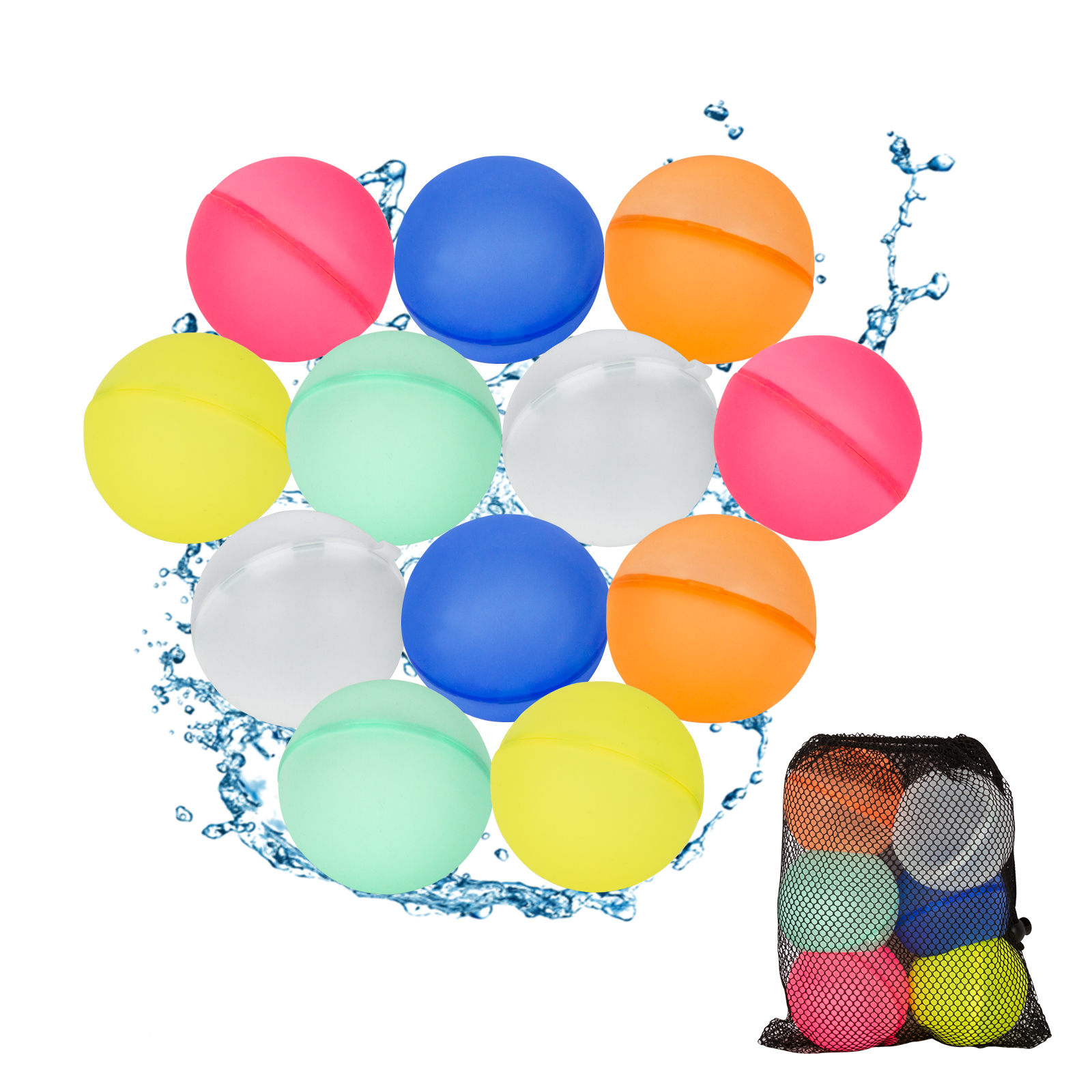 12 PCS Reusable Water Water Balls,Soft Silicone Water