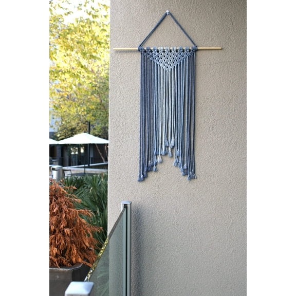 Minimalist wall hanging, Ombre Royal Blue tapestry