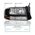 thumbnail image 3 of Spec-D Tuning Black Headlights Compatible with 1997-2004 Dodge Dakota, 1998-2003 Dodge Durango, L+R Pair 1PC Style Headlamps Assembly, 3 of 6