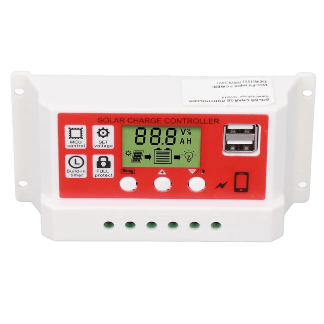 Controlador De Batería Fotovoltaica, Controlador De Carga Solar De Alta Eficiencia De 12 V/24 V, Ajuste PWM Trifásico Para Sistema De Energía
