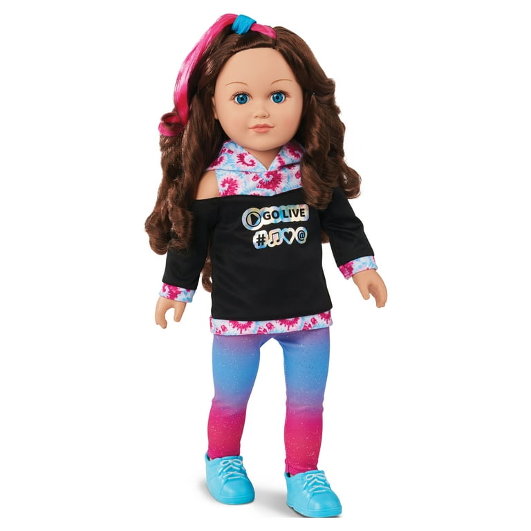 My Life As Poseable Content Creator 18 Inch Doll Brunette Hair Blue Eyes Walmart