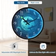 thumbnail image 5 of Voice Activated Clock with Glow Light 12 Inch Large Silent Wall Clock Battery Operated for Home Decor Sharks Swimming Around The Planet Earth, 5 of 8