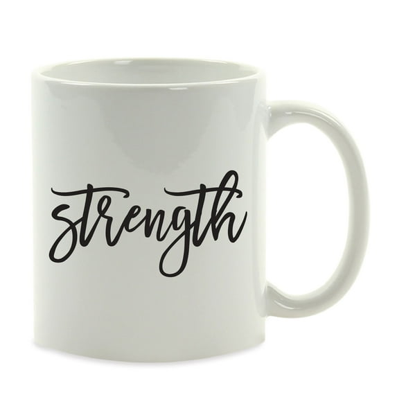 Koyal Wholesale Strength Calligraphy Good Virtues Ceramic Coffee Mug