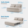 thumbnail image 2 of Mjkone Convertible Sofa Bed Queen Size,Linen Pull Out Sofa Bed with Cushions&Throw Pillows,Revesible Sleeper Couch for Apartment/Small Spaces,Beige, 2 of 9
