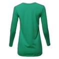 thumbnail image 3 of A2Y Women's Basic Solid Soft Cotton Long Sleeve Crew Neck Top Shirts Forest Green XL, 3 of 3