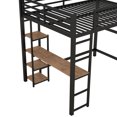 thumbnail image 6 of Kumix Full Size Loft Bed with Desk and Shelves, Metal Loft Bed Frame with Full-Length Guardrail, Ladder for Adults, Teens, No Noise, White, 6 of 7